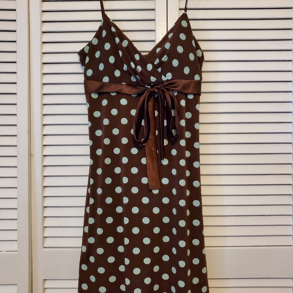 City Triangles brown and polka dot dress size L